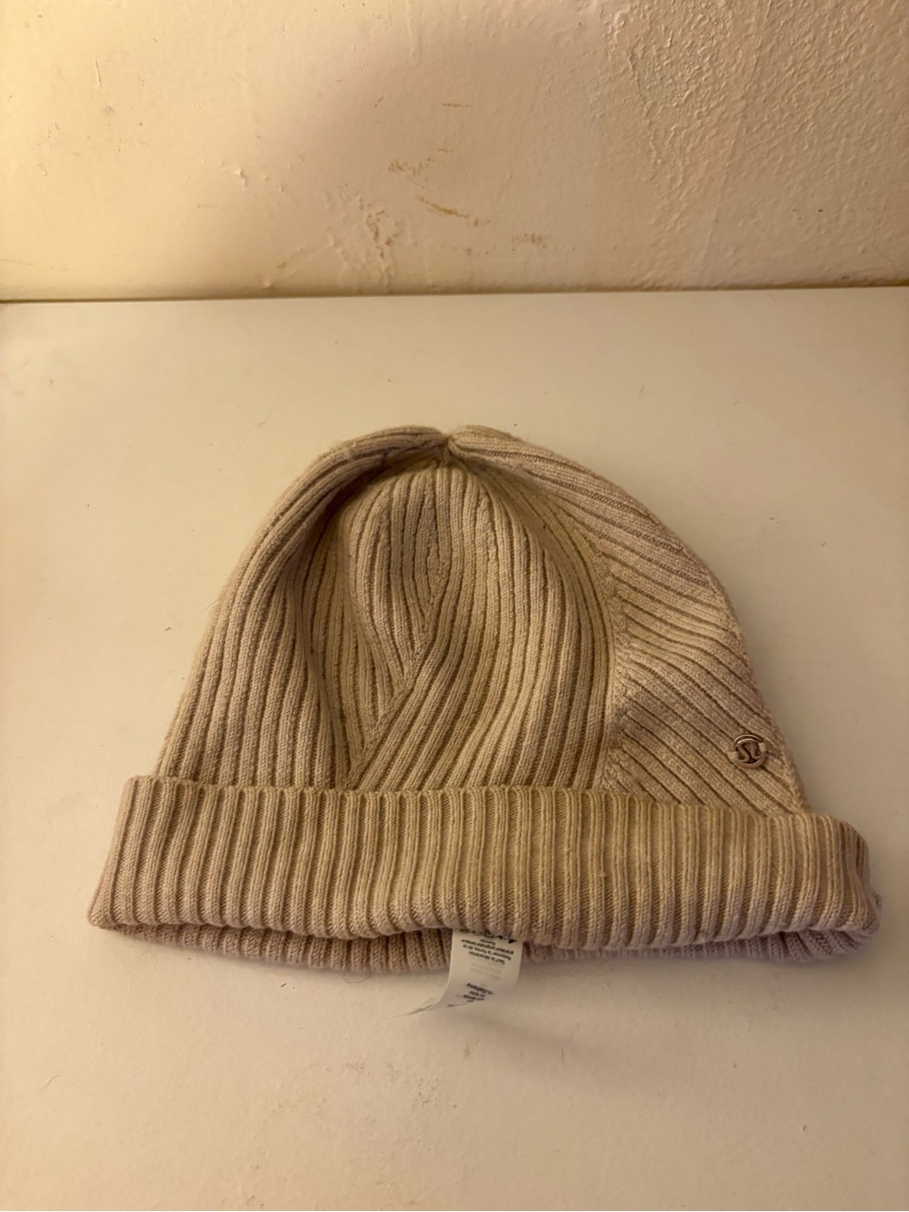 lululemon athletica Beige Ribbed Knit Beanie